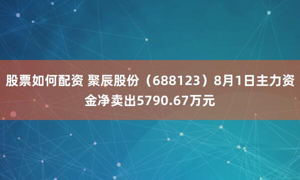 股票如何配资 聚辰股份（688123）8月1日主力资金净卖出5790.67万元